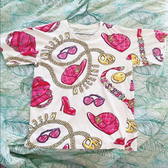 IT 38 logo and chain print Moschino T-shirt - Picture 1 of 3